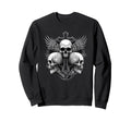 Skeleton Head Cross Y2K Goth Grunge Sweatshirt - Minimalist Print Unisex - T-Shirt, Sweatshirt, Hoodie