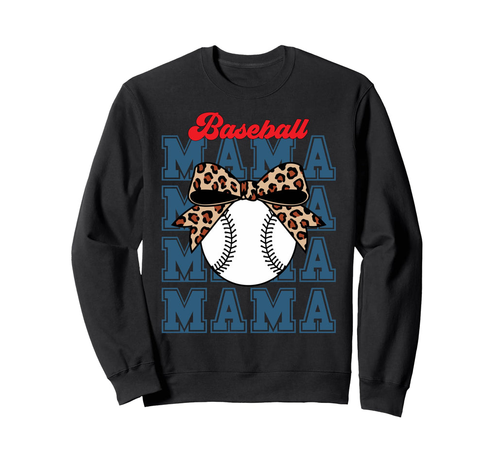 Baseball Mama Coquette Bow Game Sweatshirt - Casual Everyday Wear Unisex - T-Shirt, Sweatshirt, Hoodie