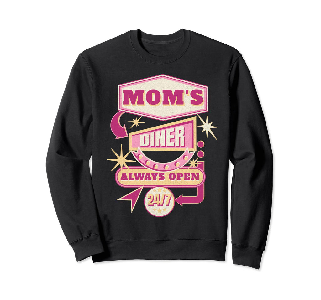Moms Diner Americana 24 7 Open Sweatshirt - Casual Everyday Wear Men Women - T-Shirt, Sweatshirt, Hoodie