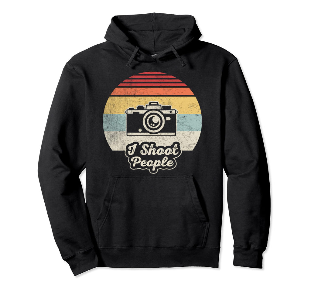 Funny Photographer Camera I Shoot People Hoodie - Minimalist Print Unisex - T-Shirt, Sweatshirt, Hoodie