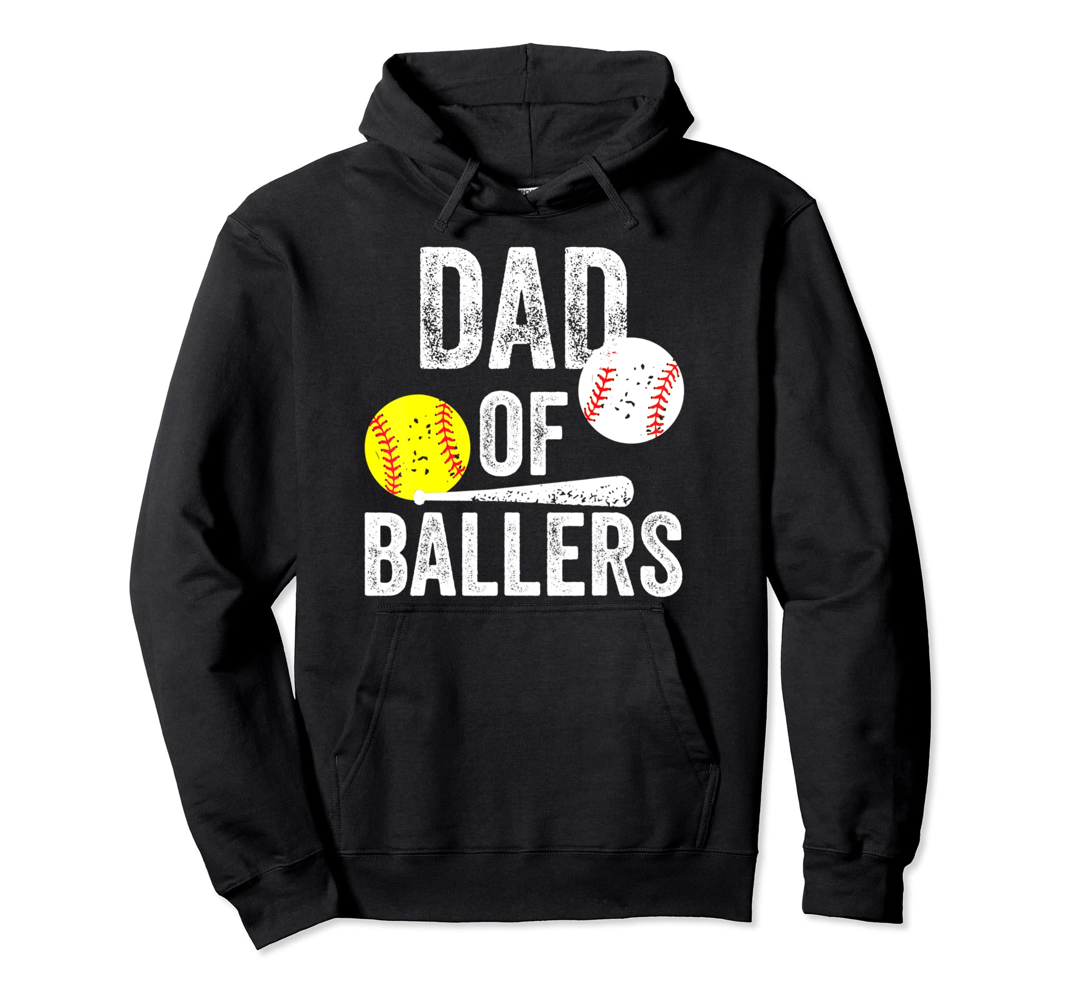 Funny Dad Ballers Baseball Softball Hoodie - Fun Novelty Design for Adults - T-Shirt, Sweatshirt, Hoodie