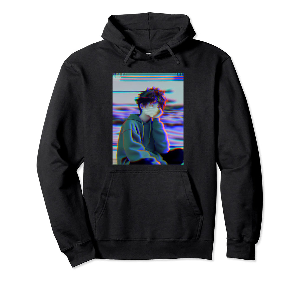 Japanese Vaporwave Glitch Japanese Hoodie - Custom Art Print Men Women - T-Shirt, Sweatshirt, Hoodie