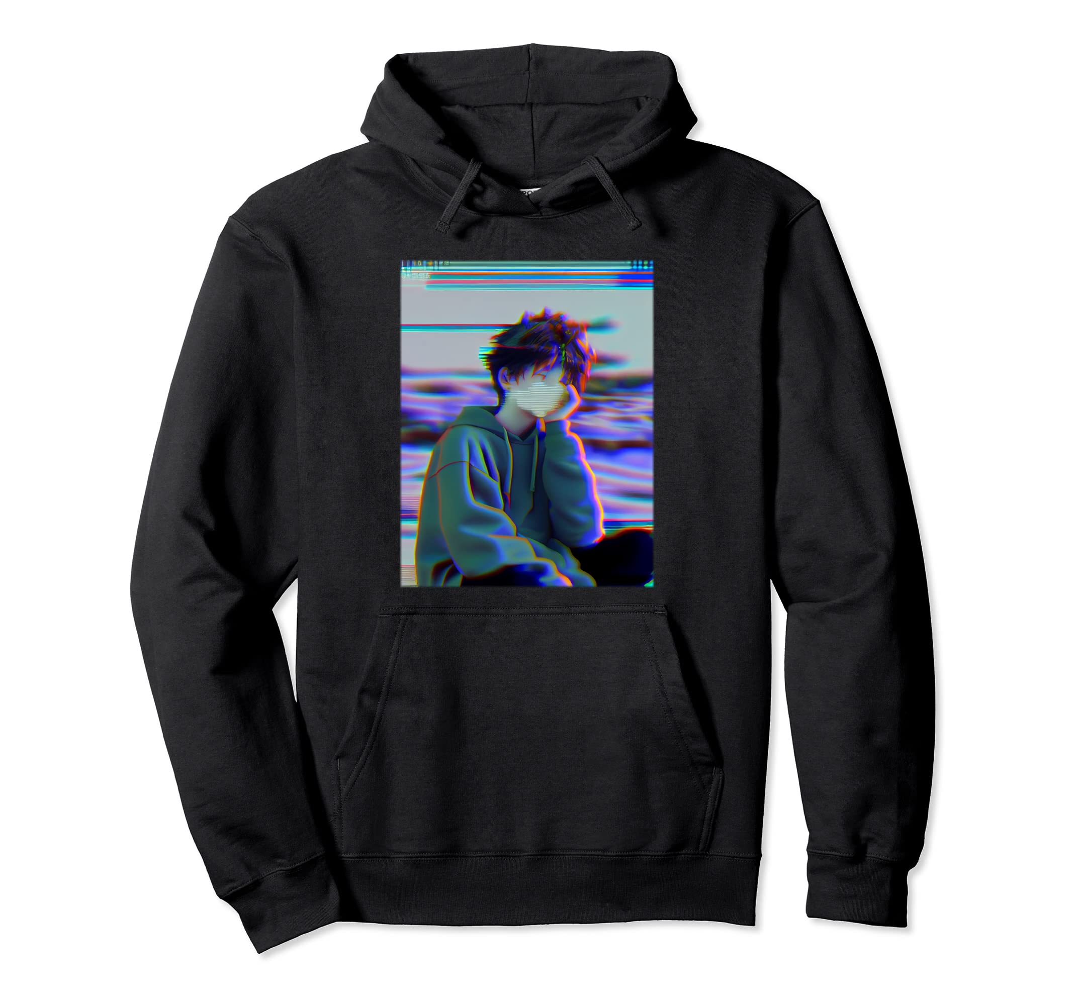 Japanese Vaporwave Glitch Japanese Hoodie - Custom Art Print Men Women - T-Shirt, Sweatshirt, Hoodie