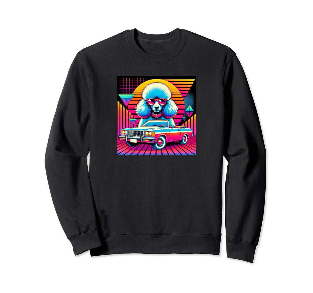 80S Aesthetic Poodle Vibrant Neon Sweatshirt - Minimalist Print Men Women - T-Shirt, Sweatshirt, Hoodie