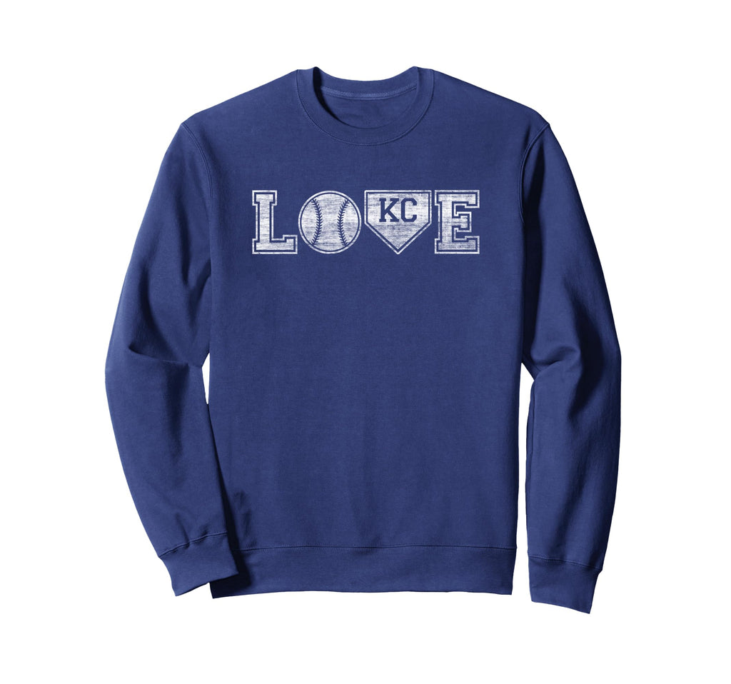 Baseball Kansas City Love Blue Color Sweatshirt - Minimalist Print Unisex - T-Shirt, Sweatshirt, Hoodie