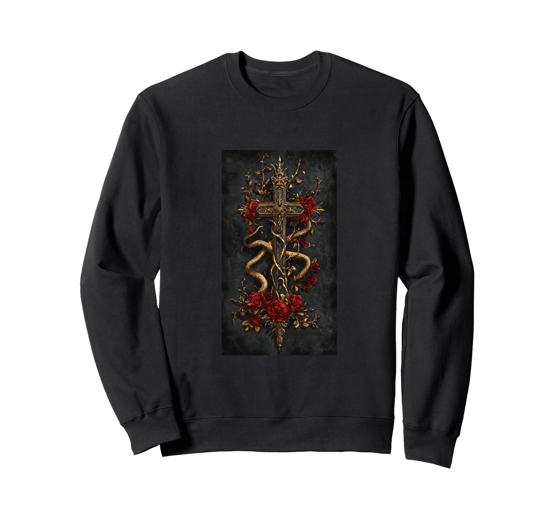 Gothic Cross Grunge Aesthetic Y2K Sweatshirt - Minimalist Print for Adults - T-Shirt, Sweatshirt, Hoodie