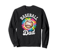 Baseball Dad Tie Dye Colorful Sweatshirt - Graphic Print Unisex - T-Shirt, Sweatshirt, Hoodie