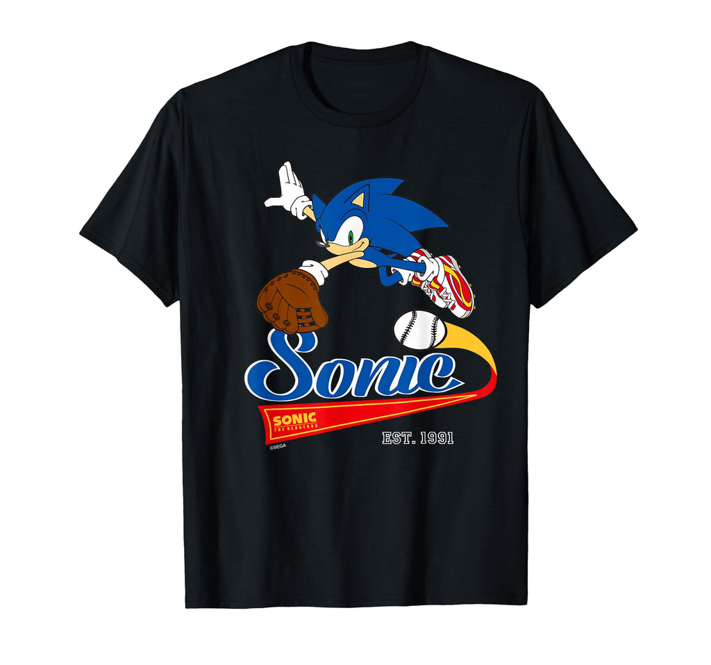 Sonic Hedgehog Sonic Baseball Est 1991 T-Shirt - Unique Graphic for Adults - T-Shirt, Sweatshirt, Hoodie