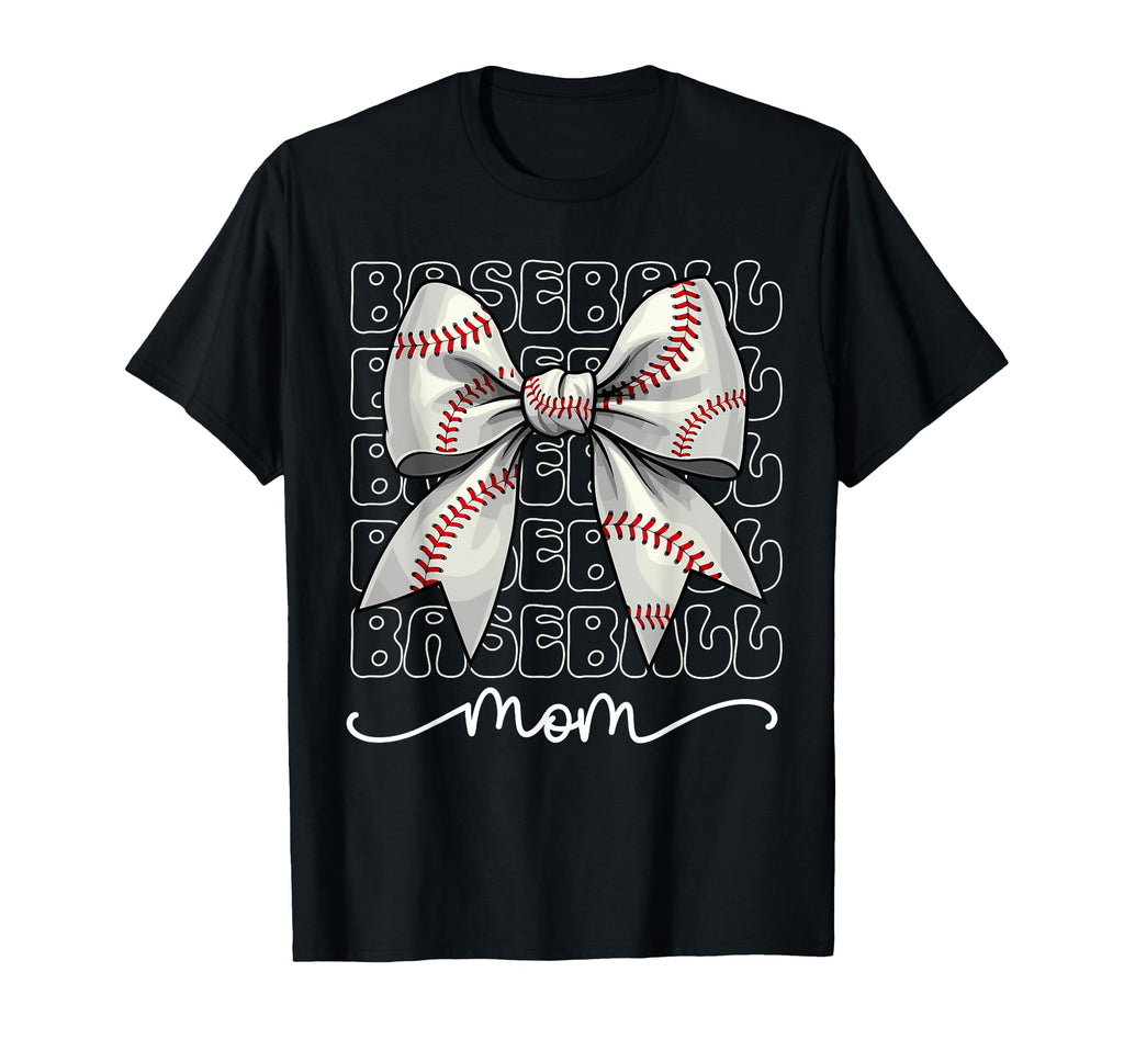Baseball Mom Coquette Bow Baseball Mama T-Shirt - Custom Art Print Unisex - T-Shirt, Sweatshirt, Hoodie