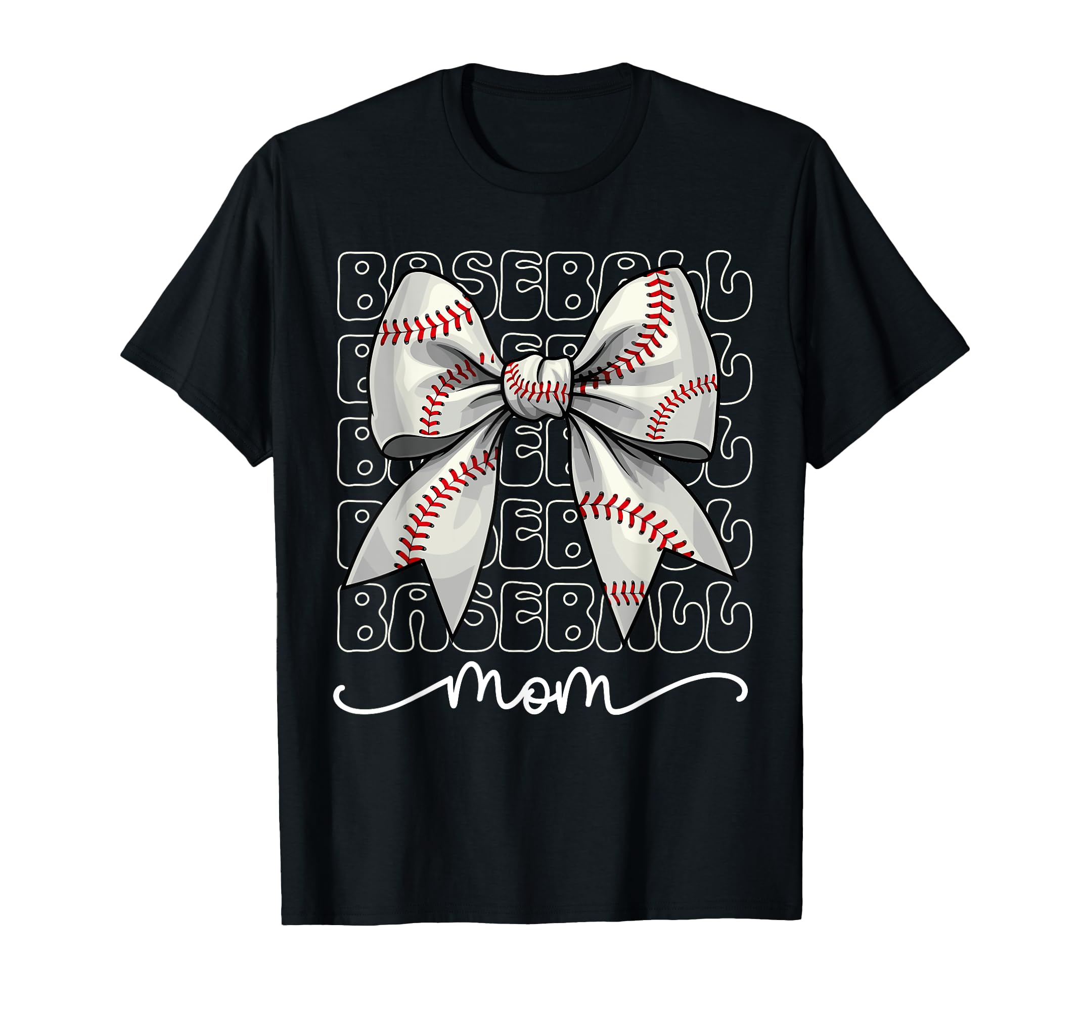 Baseball Mom Coquette Bow Baseball Mama T-Shirt - Custom Art Print Unisex - T-Shirt, Sweatshirt, Hoodie