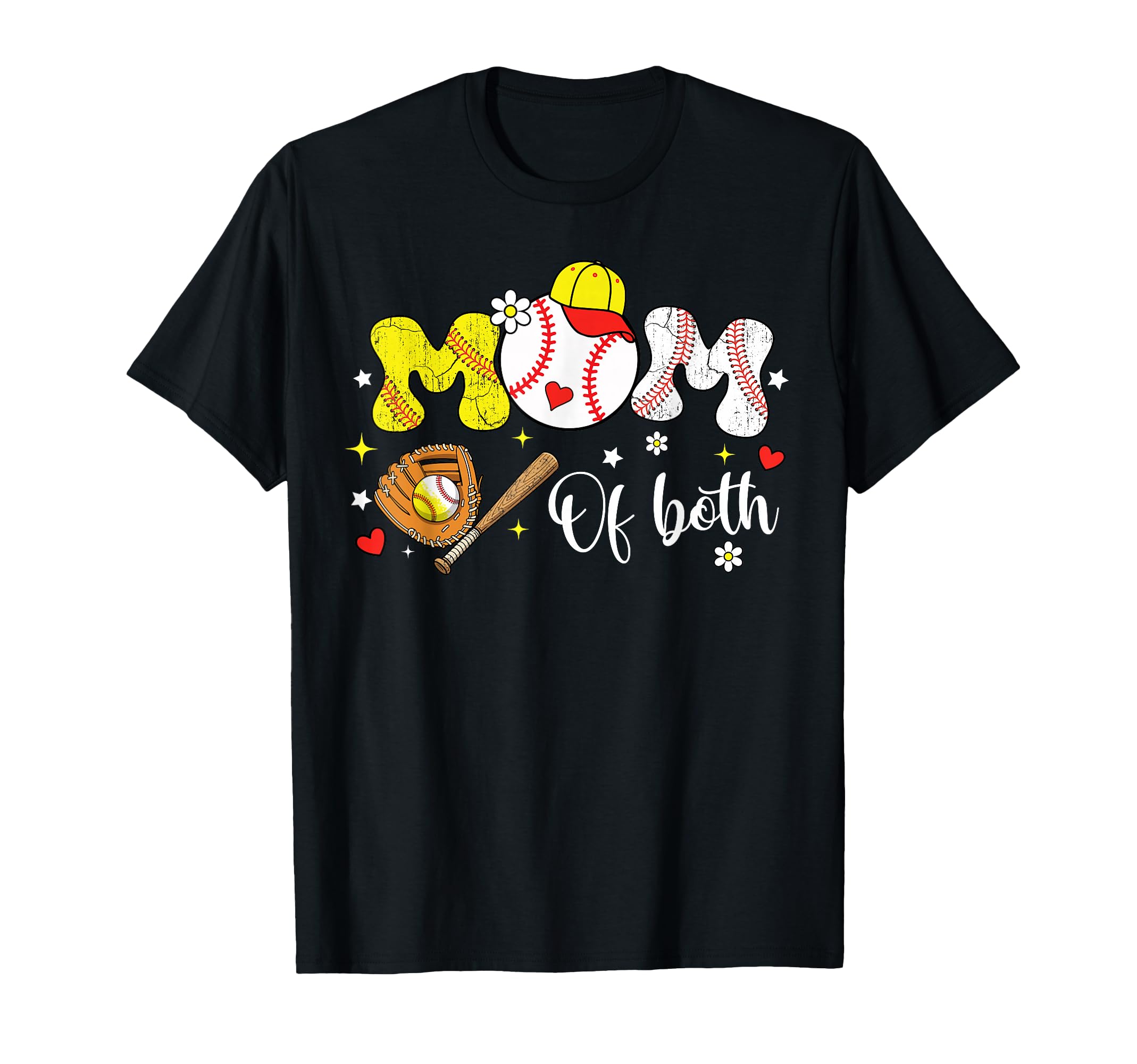 Mom Both Baseball Softball Cheer Mama T-Shirt - Novelty Apparel Men Women - T-Shirt, Sweatshirt, Hoodie
