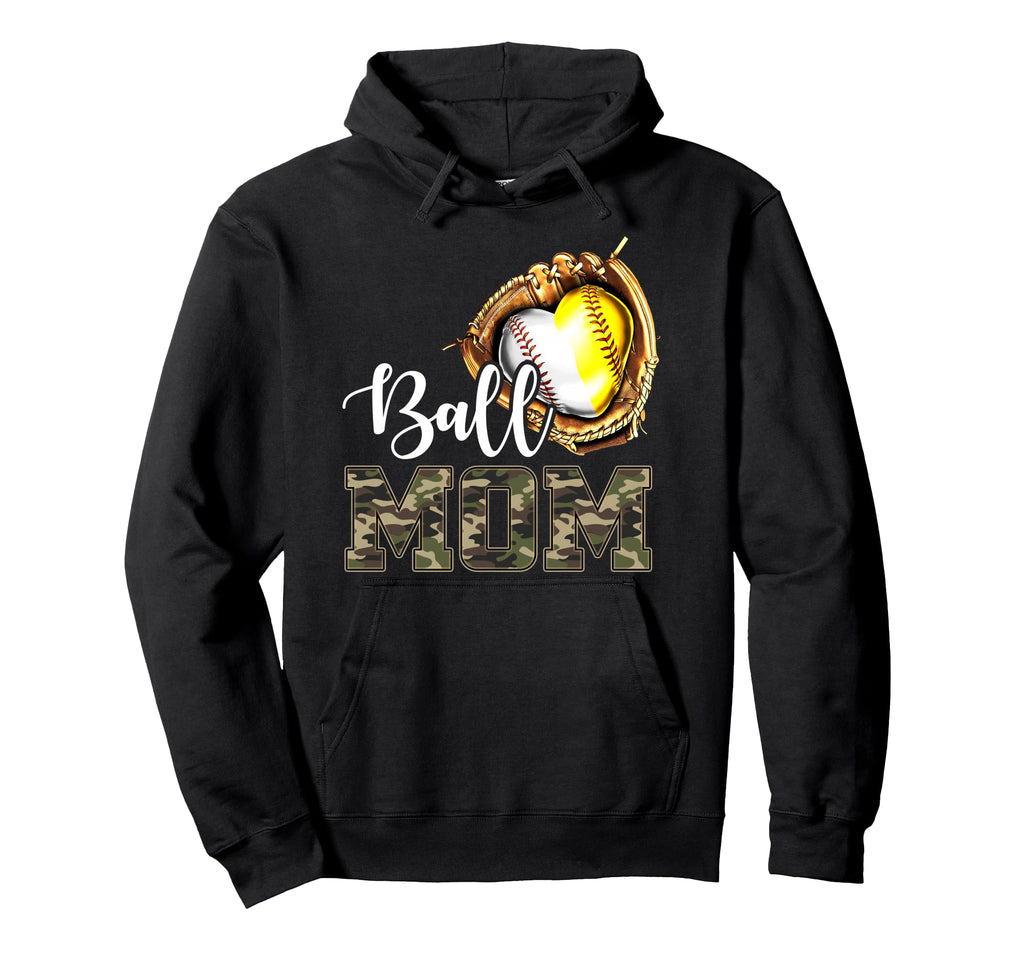Catch Ball Mom Softball Mom Baseball Hoodie - Streetwear Style for Adults - T-Shirt, Sweatshirt, Hoodie
