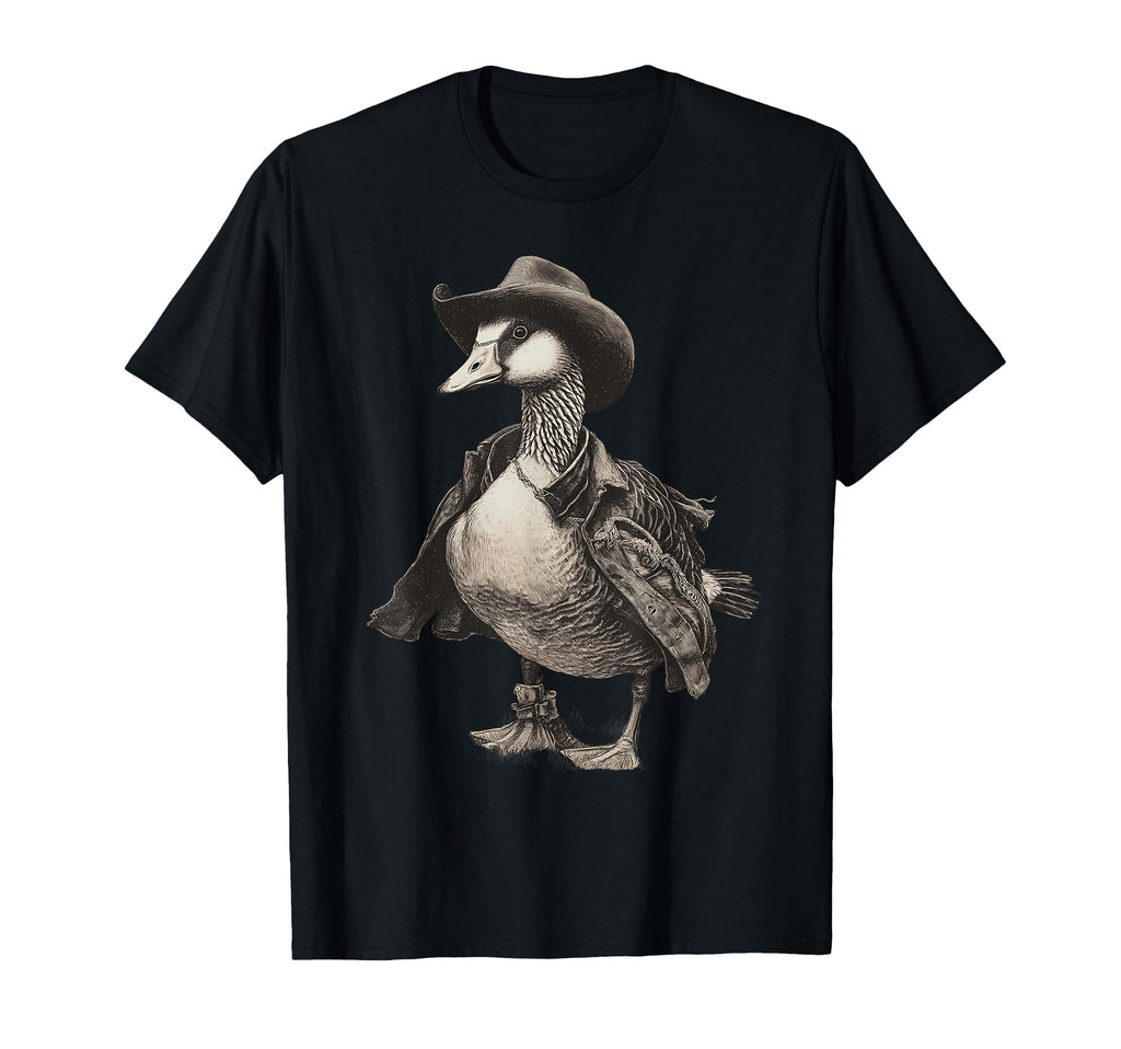 Goose Cowboy Rodeo Cowgirl Western T-Shirt - Fun Novelty Design for Adults - T-Shirt, Sweatshirt, Hoodie