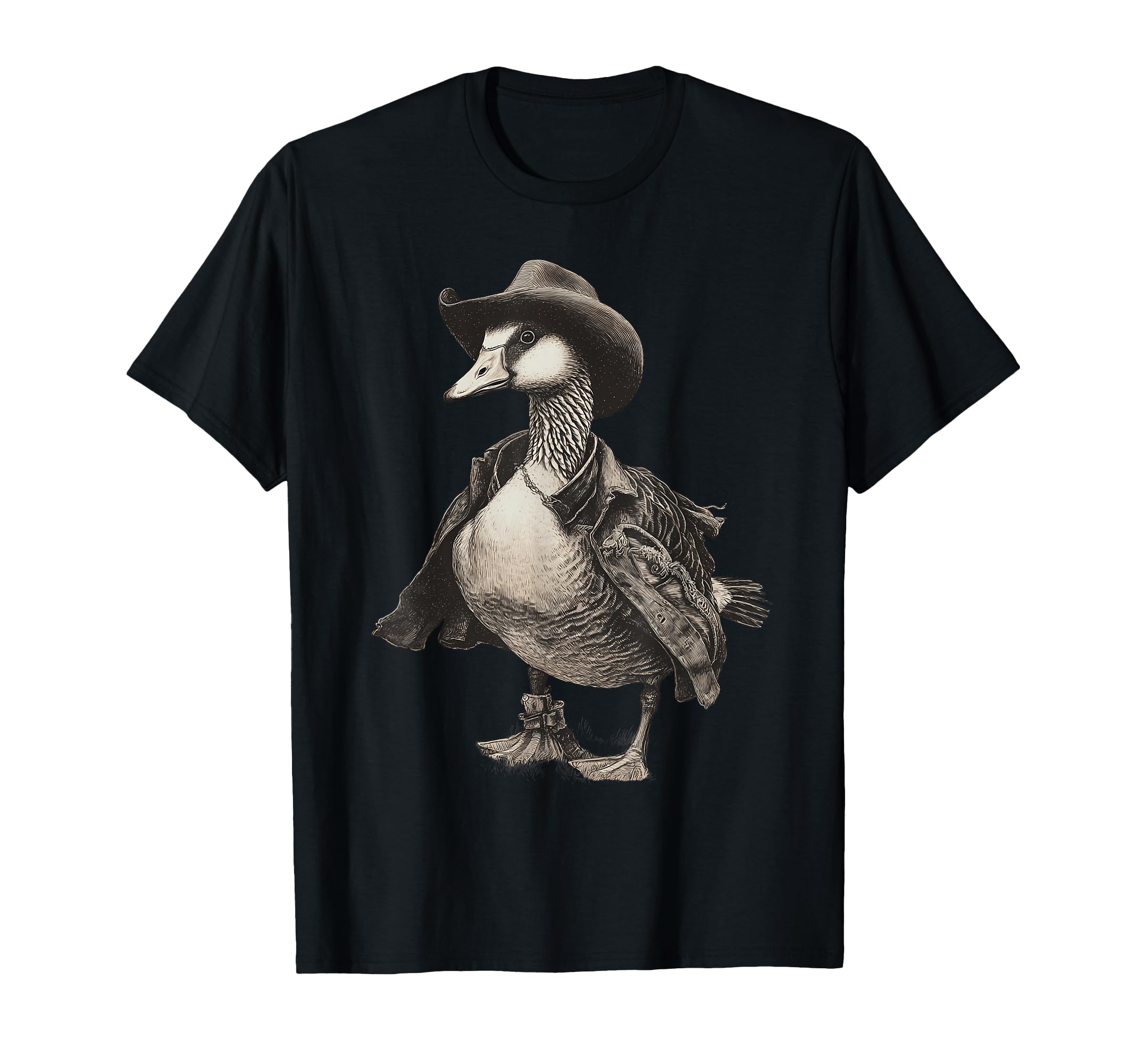 Goose Cowboy Rodeo Cowgirl Western T-Shirt - Fun Novelty Design for Adults - T-Shirt, Sweatshirt, Hoodie