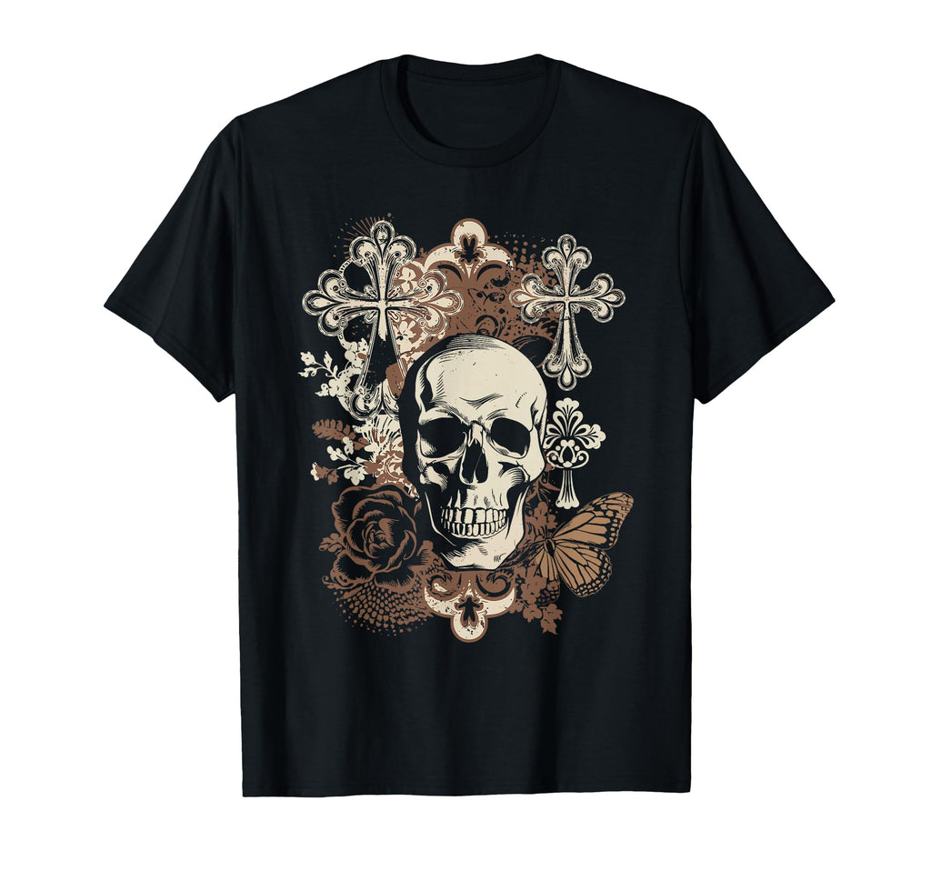 Y2K Grunge Aesthetic Alt Goth Skull T-Shirt - Trendy Graphic Men Women - T-Shirt, Sweatshirt, Hoodie