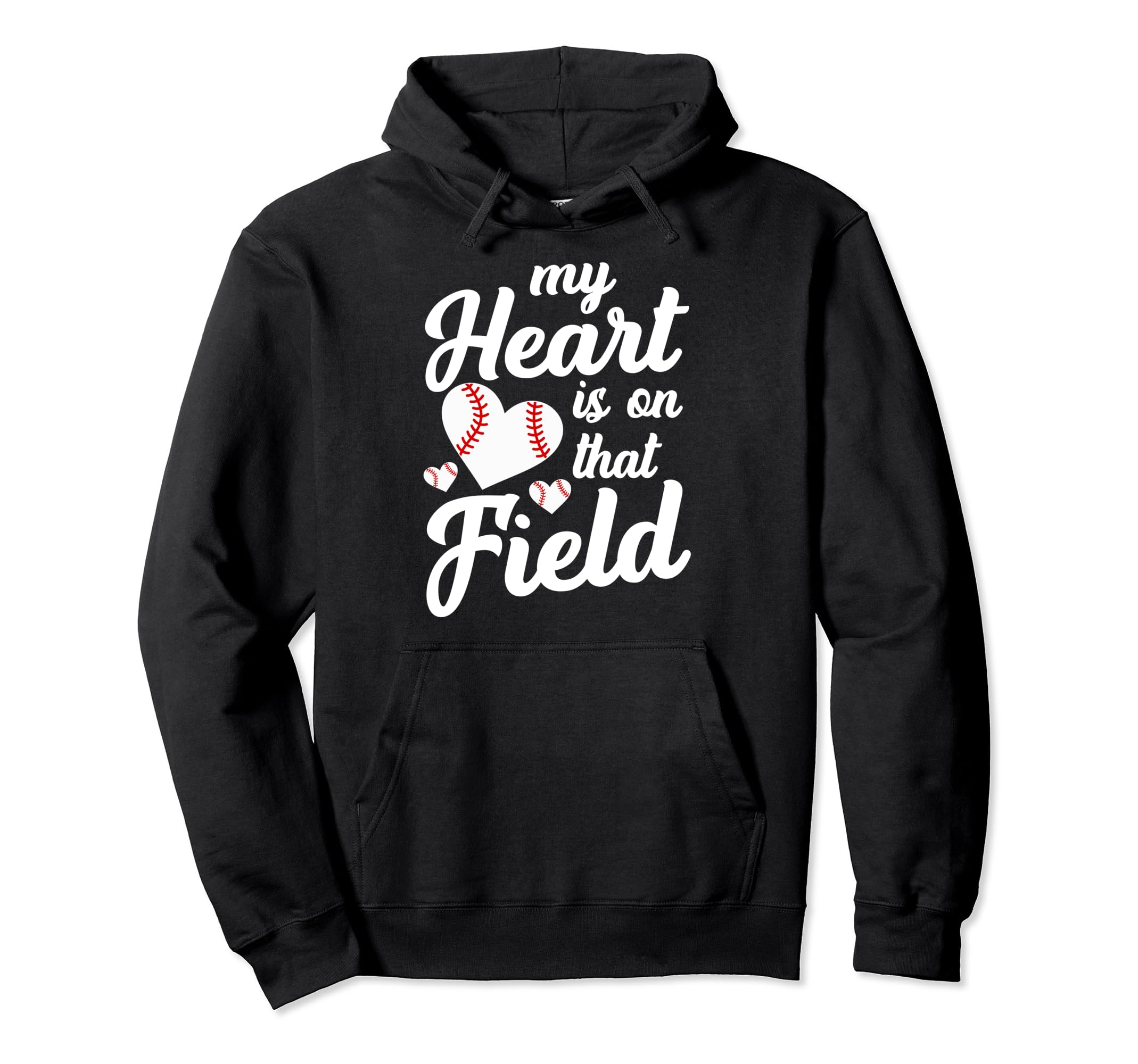 My Heart Is That Field Baseball Mom Hoodie - Trendy Graphic Unisex - T-Shirt, Sweatshirt, Hoodie