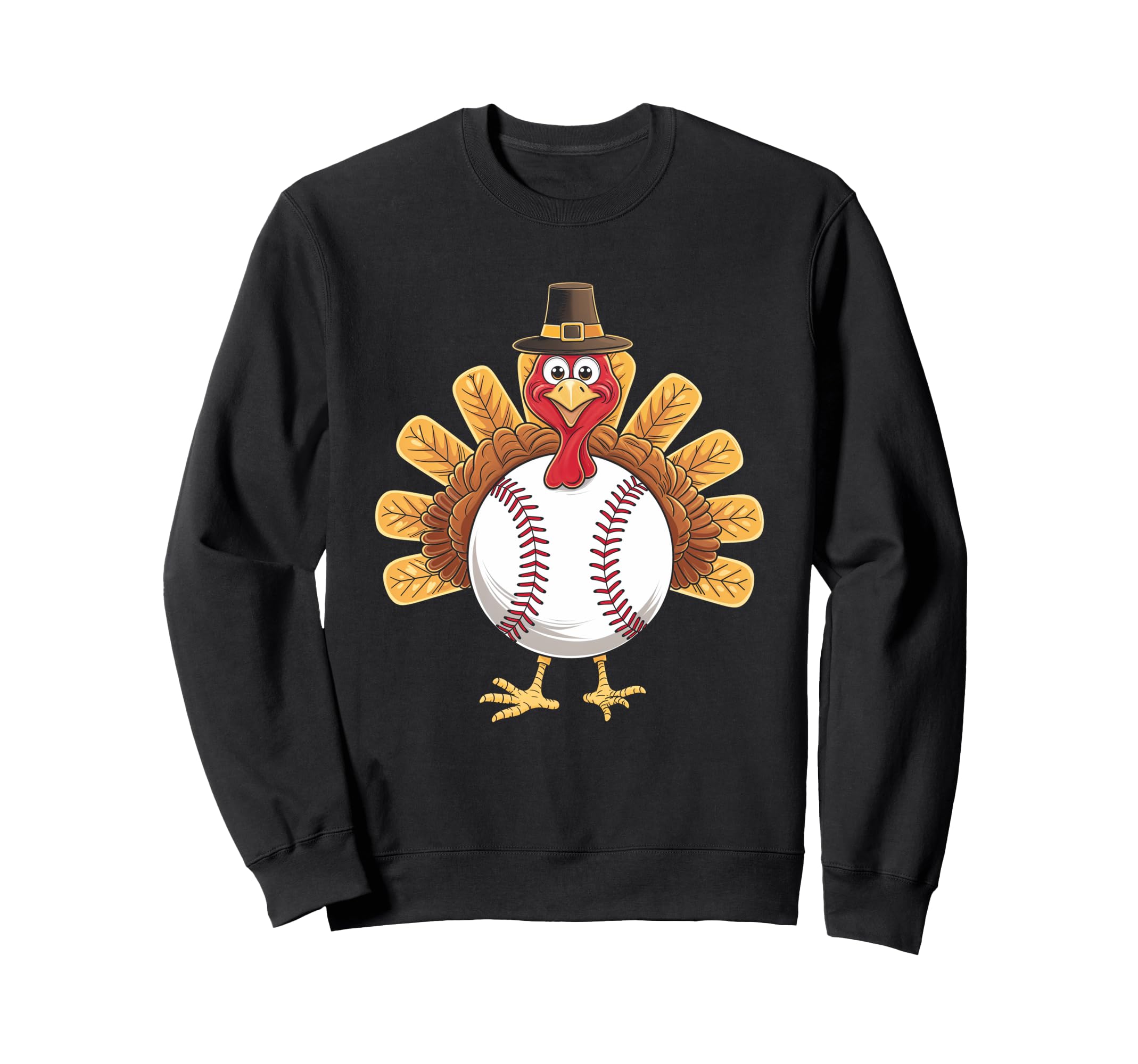 Thanksgiving Turkey Baseball Sweatshirt - Fun Novelty Design for Adults - T-Shirt, Sweatshirt, Hoodie