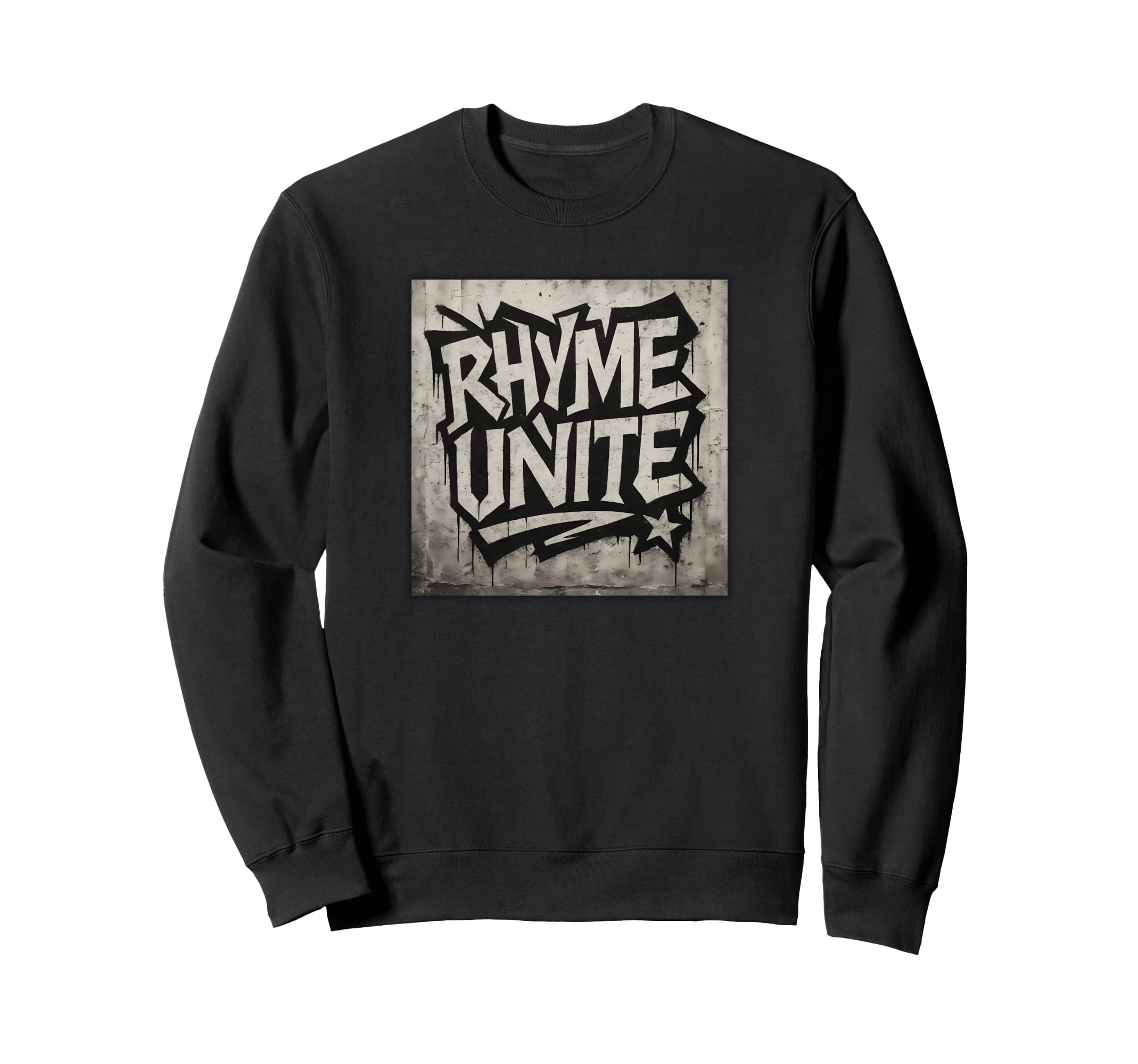Rhyme Unite Graffiti Tribute Hip Sweatshirt - Minimalist Print for Adults - T-Shirt, Sweatshirt, Hoodie