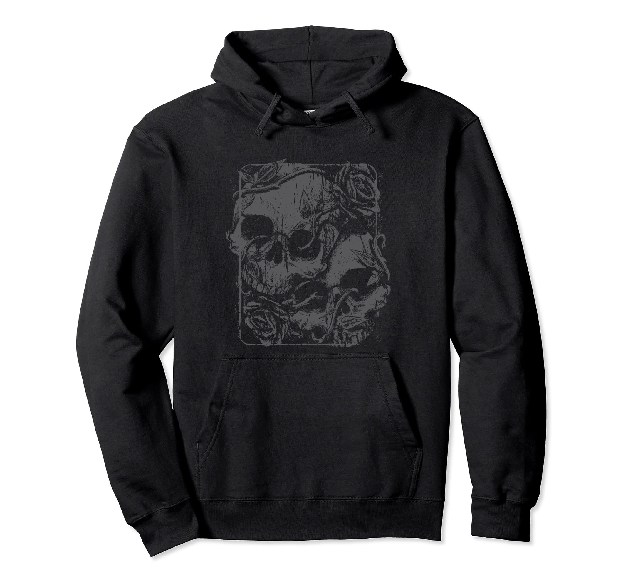 Skull Roses Mycologist Art Aesthetic Hoodie - Aesthetic Graphic Unisex - T-Shirt, Sweatshirt, Hoodie