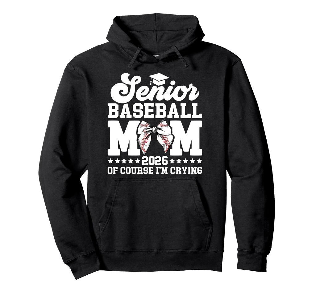 Proud Baseball Senior Mom 2026 Baseball Hoodie - Minimalist Print Unisex - T-Shirt, Sweatshirt, Hoodie