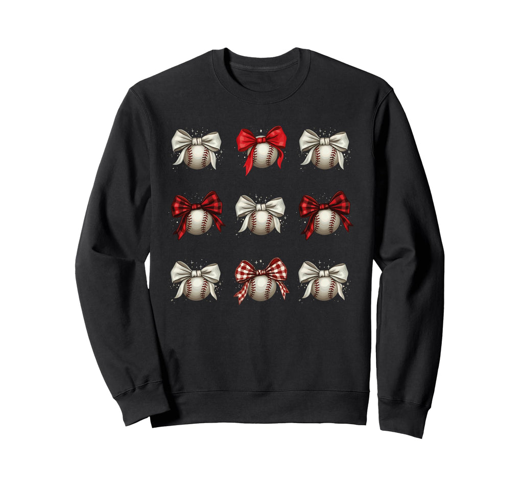 Baseball Coquette Bow Baseball Mom Sweatshirt - Streetwear Style Unisex - T-Shirt, Sweatshirt, Hoodie