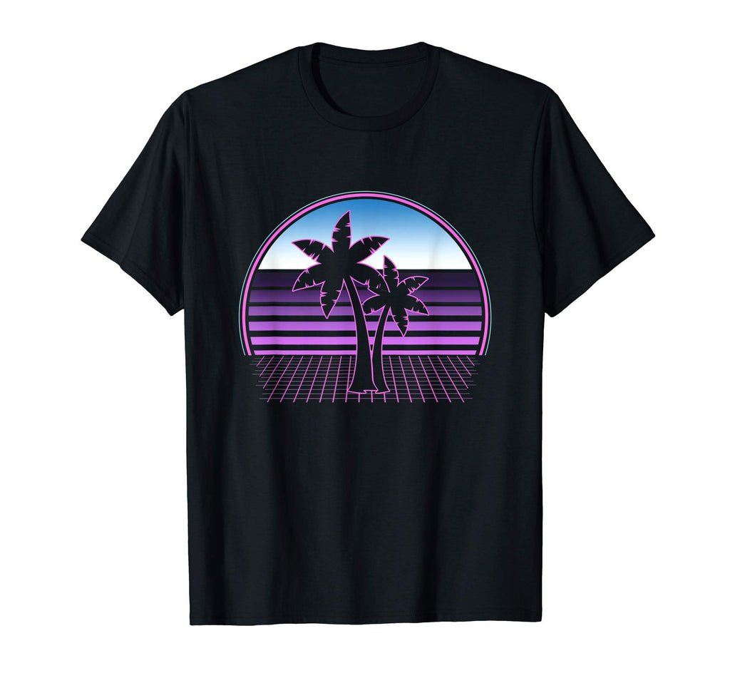 80S Vaporwave Aesthetic Palm Tree T-Shirt - Custom Art Print Unisex - T-Shirt, Sweatshirt, Hoodie