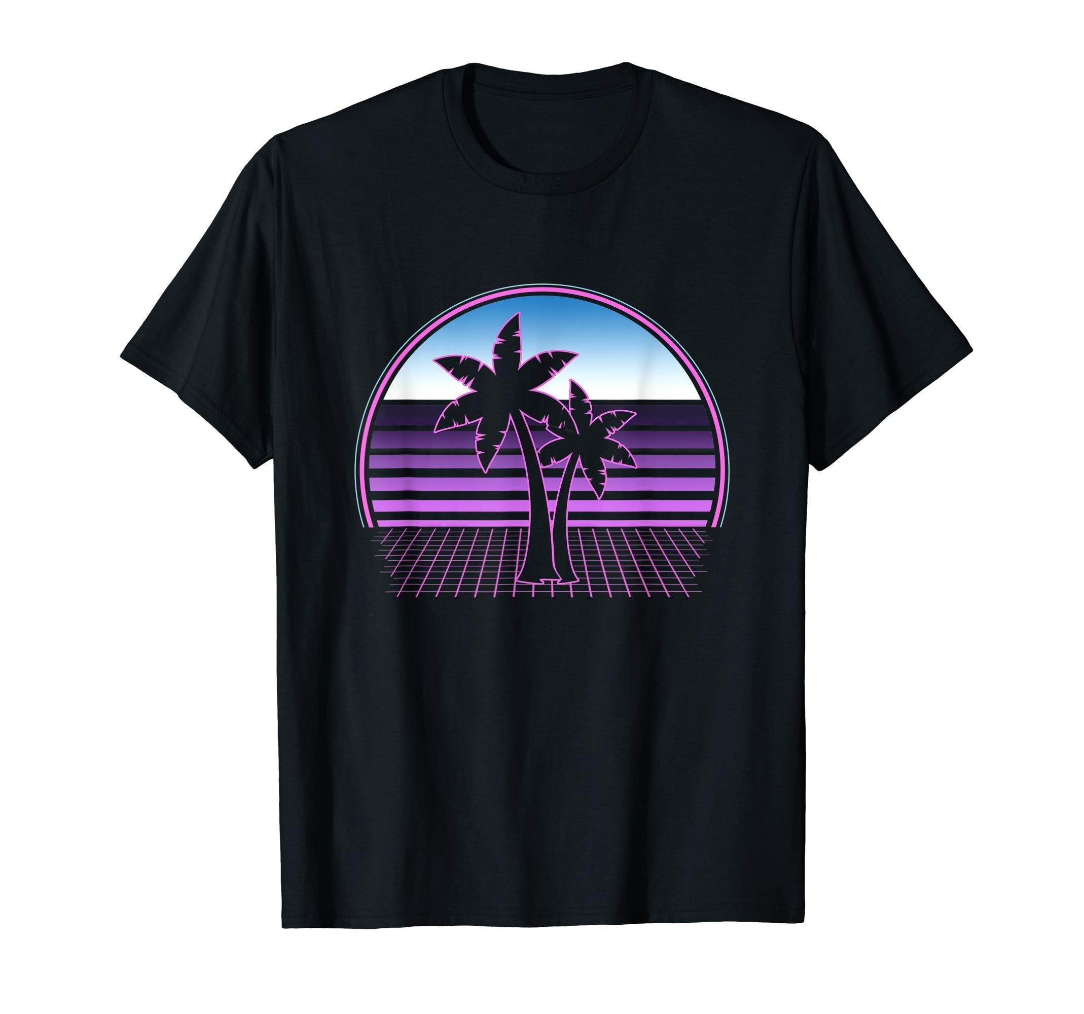 80S Vaporwave Aesthetic Palm Tree T-Shirt - Custom Art Print Unisex - T-Shirt, Sweatshirt, Hoodie