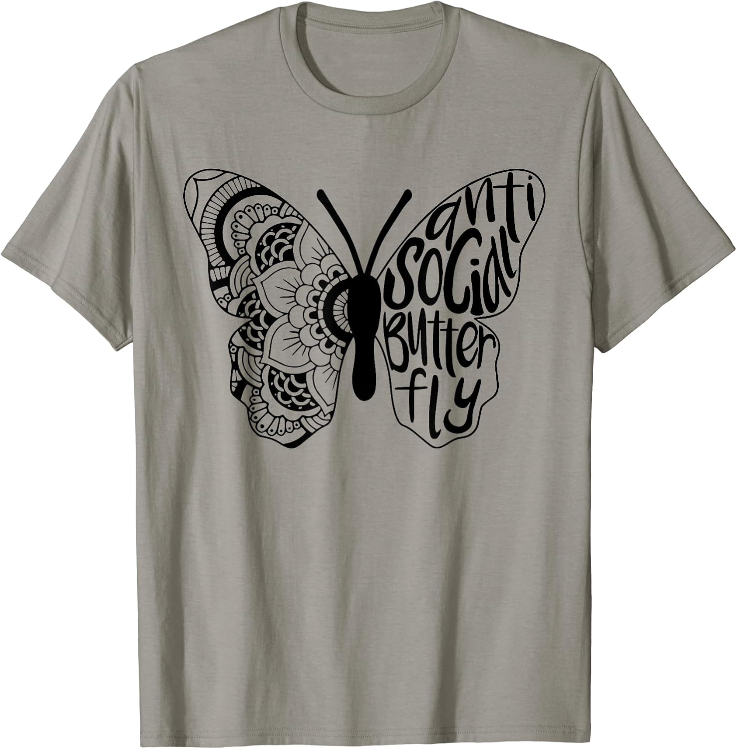Anti-Social Butterfly Introvert By Merch - Adult & Kids T-Shirts, Sweatshirts & Hoodies apparel design preview 1