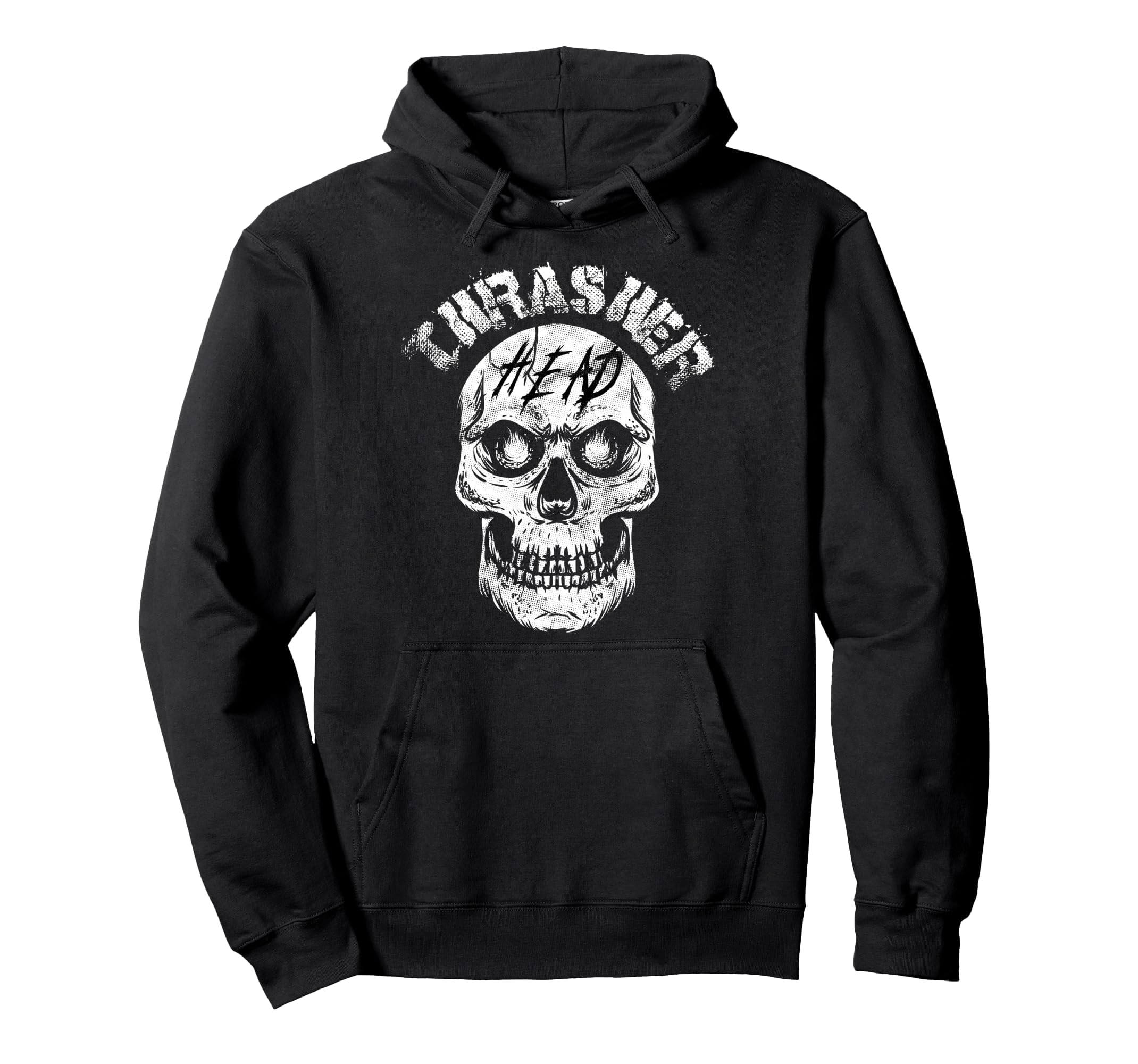 Thrasher Head Distressed Skull Skater Hoodie - Trendy Graphic Unisex - T-Shirt, Sweatshirt, Hoodie