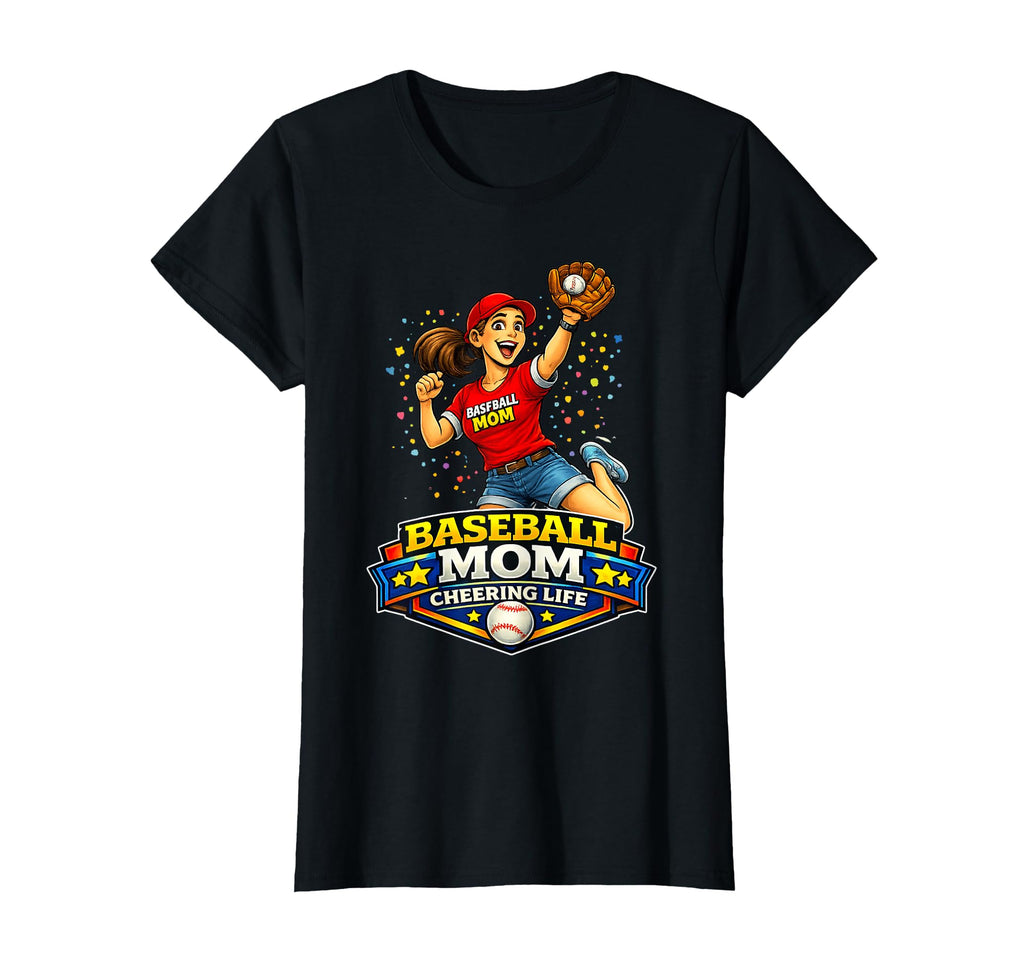 Baseball Mom Funny Excited Game Day T-Shirt - Unique Graphic Men Women - T-Shirt, Sweatshirt, Hoodie