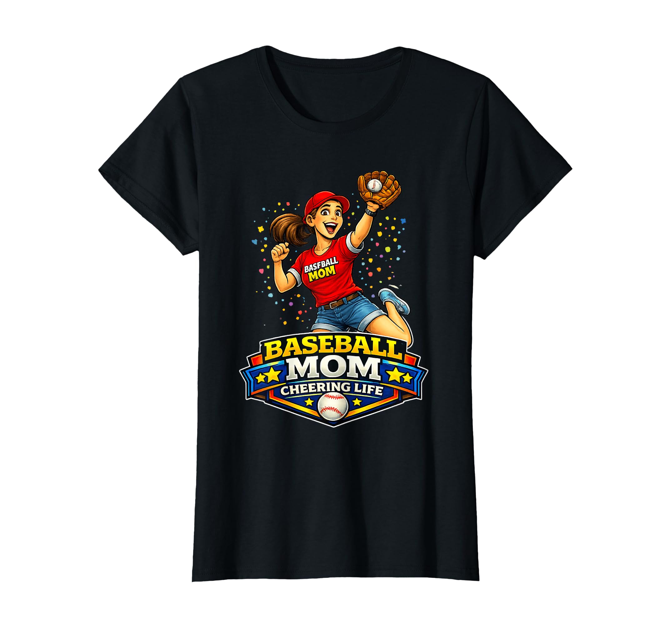 Baseball Mom Funny Excited Game Day T-Shirt - Unique Graphic Men Women - T-Shirt, Sweatshirt, Hoodie