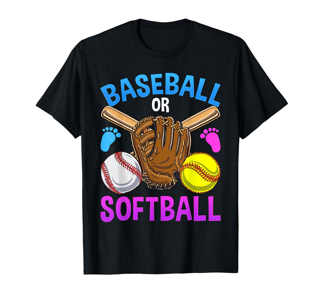 Baseball Or Softball Gender Reveal Party T-Shirt - Unique Graphic Men Women - T-Shirt, Sweatshirt, Hoodie