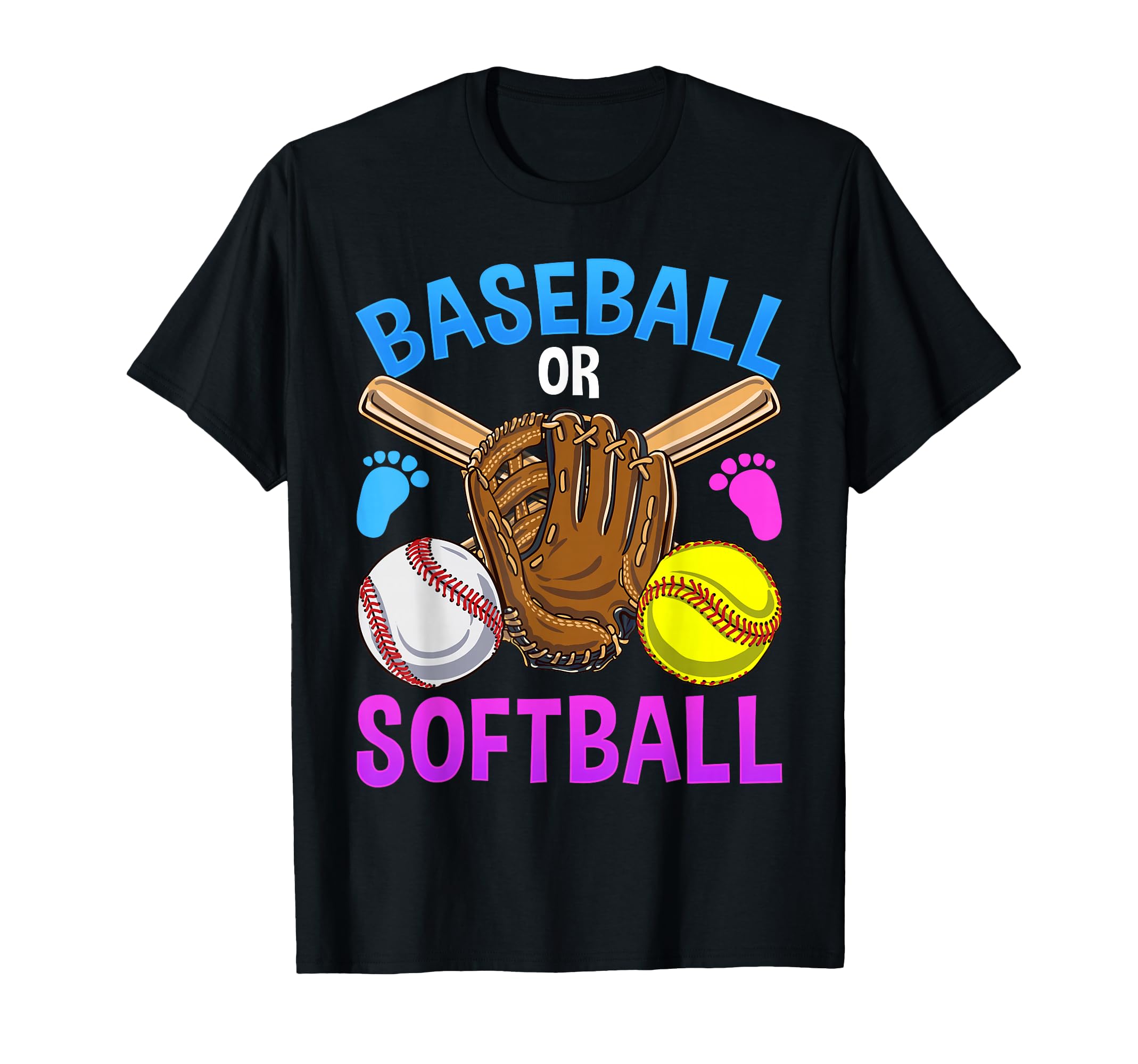 Baseball Or Softball Gender Reveal Party T-Shirt - Unique Graphic Men Women - T-Shirt, Sweatshirt, Hoodie