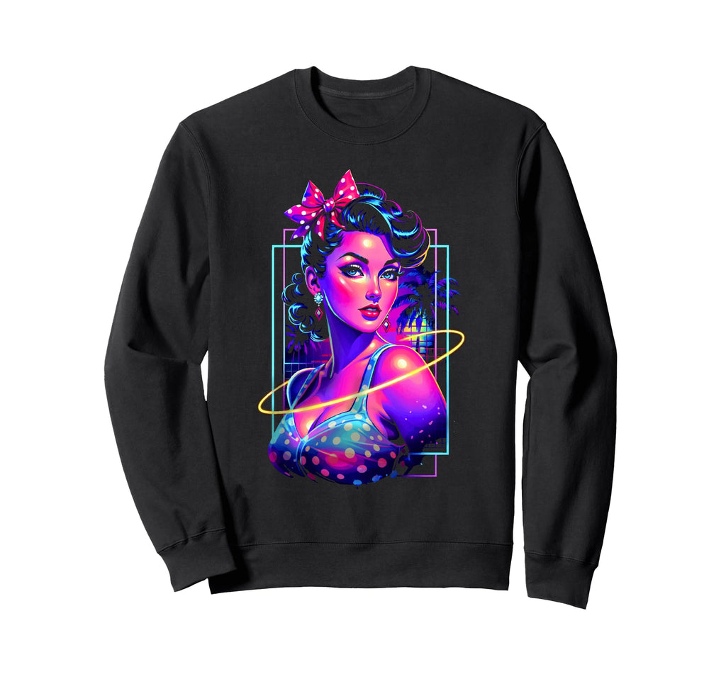 Hot Pinup Pop Art 50S Punk Vaporwave Sweatshirt - Novelty Apparel Unisex - T-Shirt, Sweatshirt, Hoodie