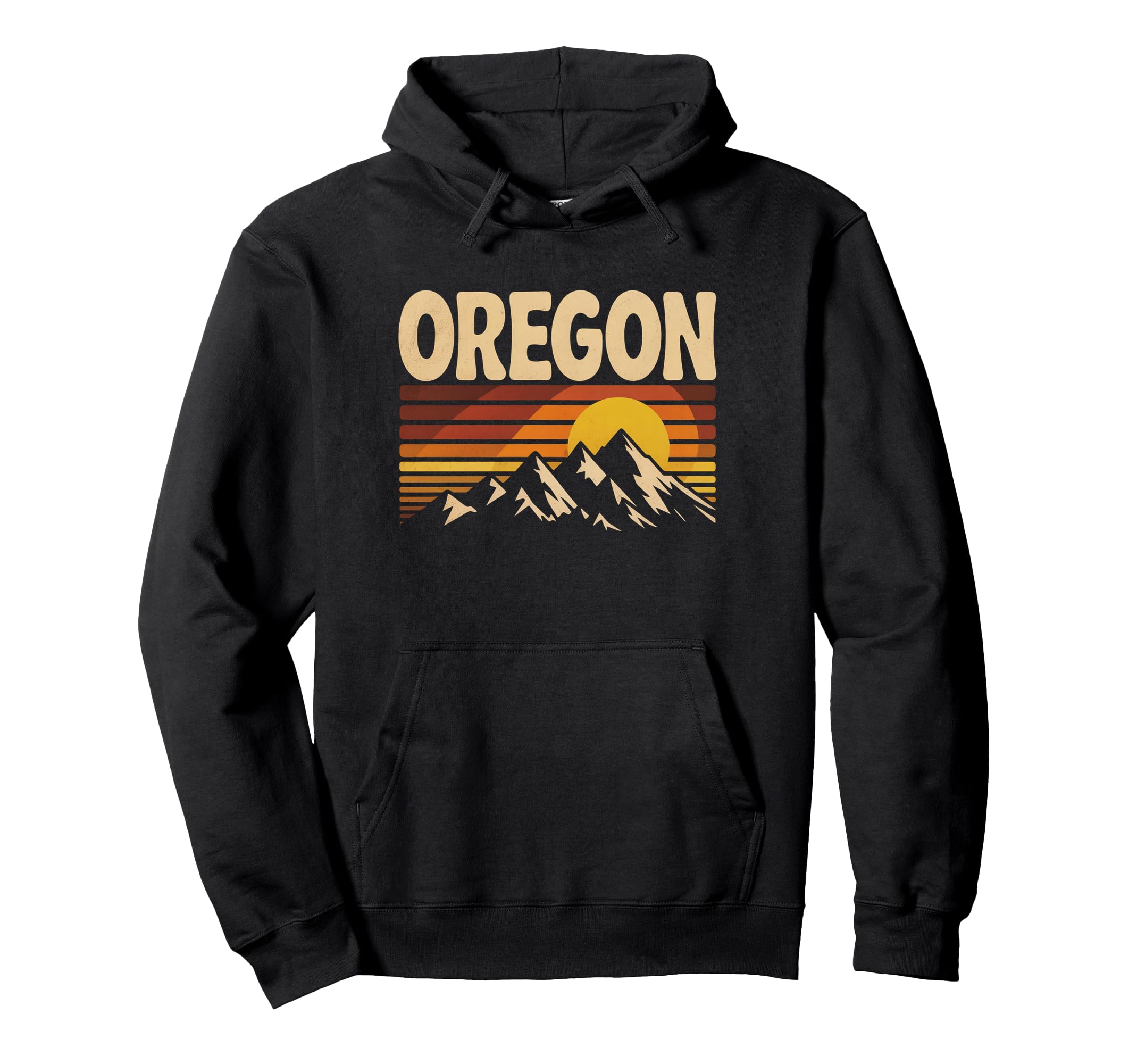 Oregon Mountain Sunset 70S State Hoodie - Streetwear Style for Adults - T-Shirt, Sweatshirt, Hoodie