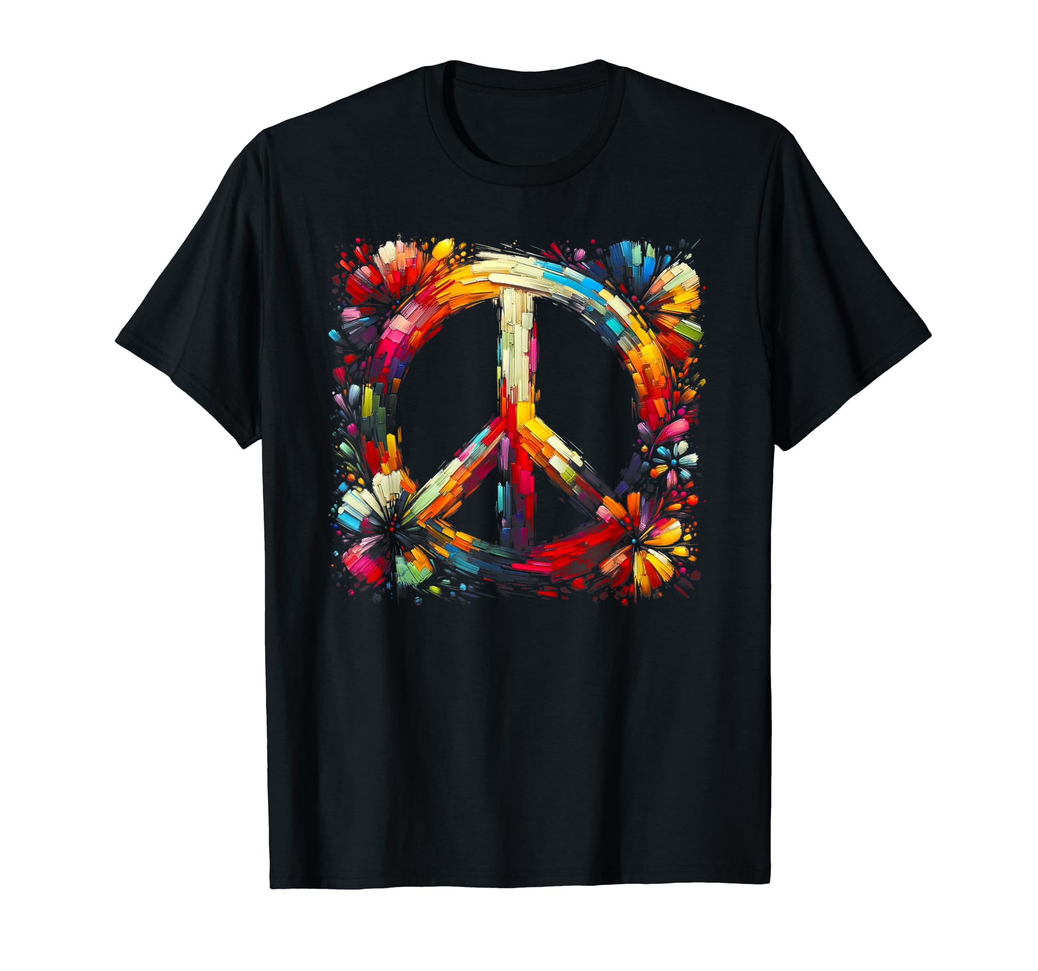 60S 70S Peace Love And Groovy Flower Power T-Shirt - Graphic Print Unisex - T-Shirt, Sweatshirt, Hoodie