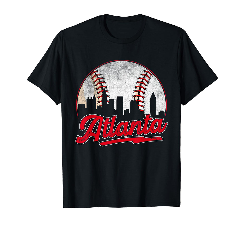 Atlanta Cityscape Baseball Lover Player And T-Shirt - Graphic Print Unisex - T-Shirt, Sweatshirt, Hoodie