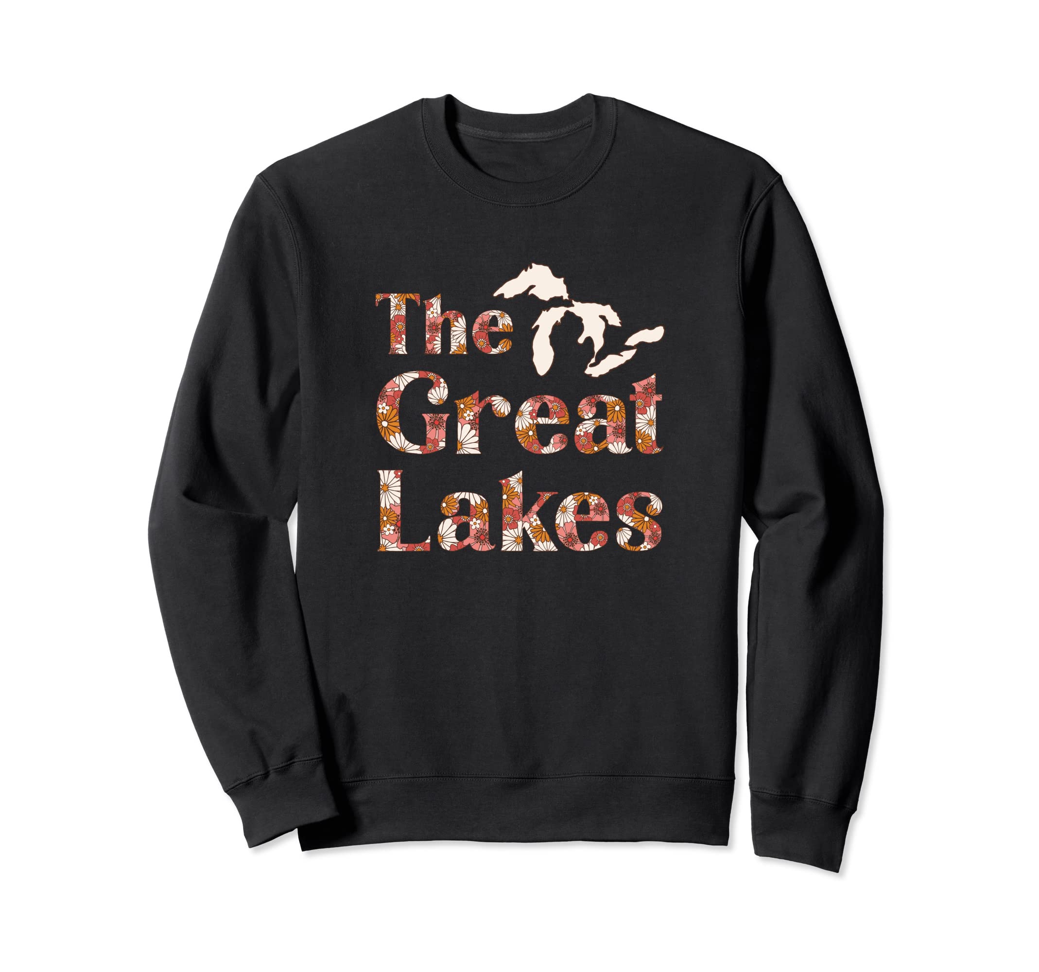 Great Lakes Boho Flower Michigan Sweatshirt - Trendy Graphic for Adults - T-Shirt, Sweatshirt, Hoodie