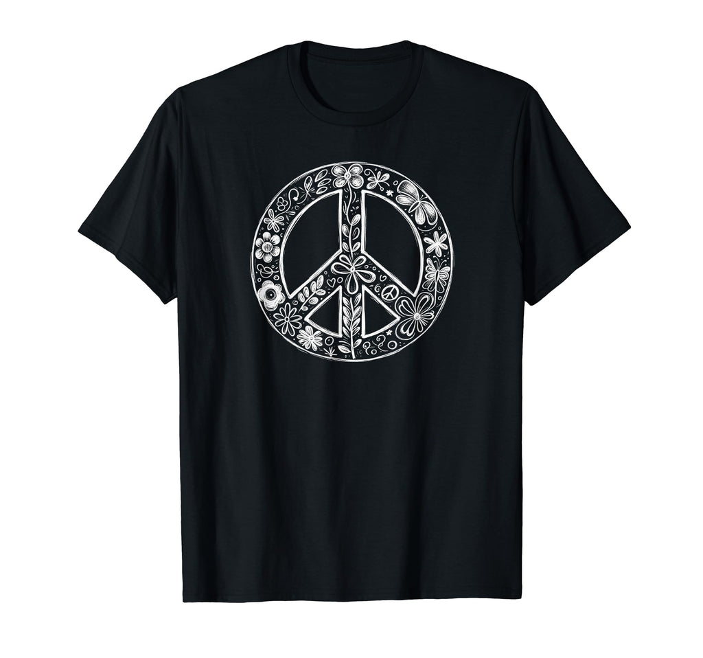 60S 70S Peace Love And Groovy Flower T-Shirt - Custom Art Print Unisex - T-Shirt, Sweatshirt, Hoodie
