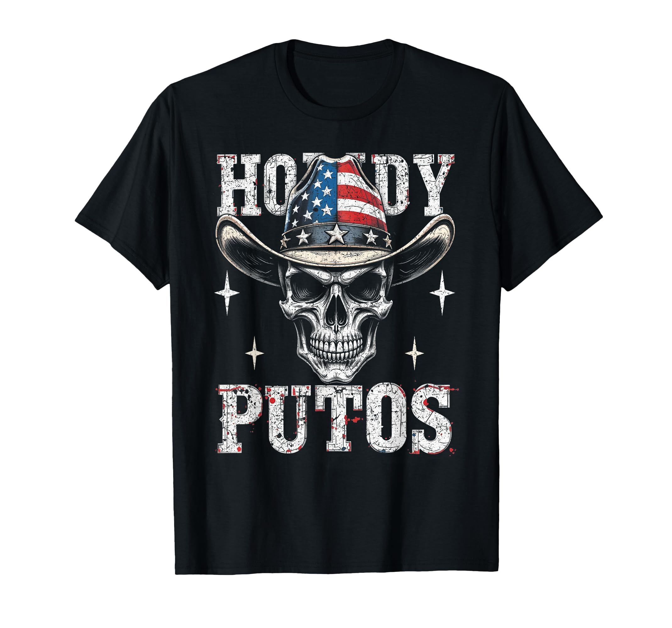 Howdy Putos Western Cowboy Skull T-Shirt - Novelty Apparel Unisex - T-Shirt, Sweatshirt, Hoodie