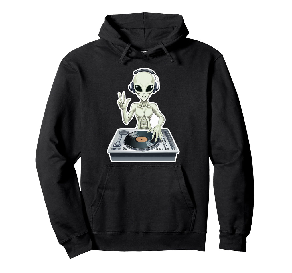 Old School Alien Dj Hip Hop Edm Space Geek Hoodie - Graphic Print Unisex - T-Shirt, Sweatshirt, Hoodie