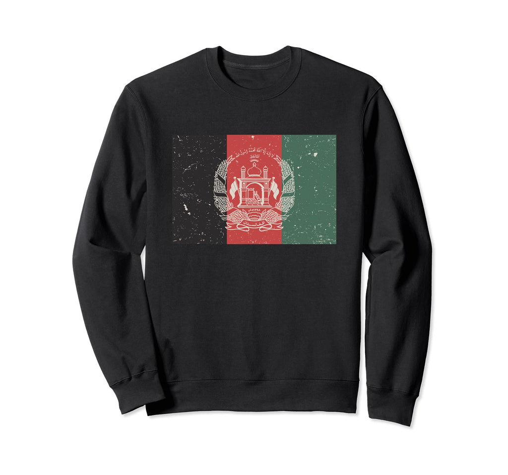 Distressed Flag Afghanistan Sweatshirt - Streetwear Style for Adults - T-Shirt, Sweatshirt, Hoodie