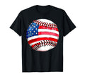 Red White Blue Baseball Usa Flag 4Th T-Shirt - Aesthetic Graphic Unisex - T-Shirt, Sweatshirt, Hoodie
