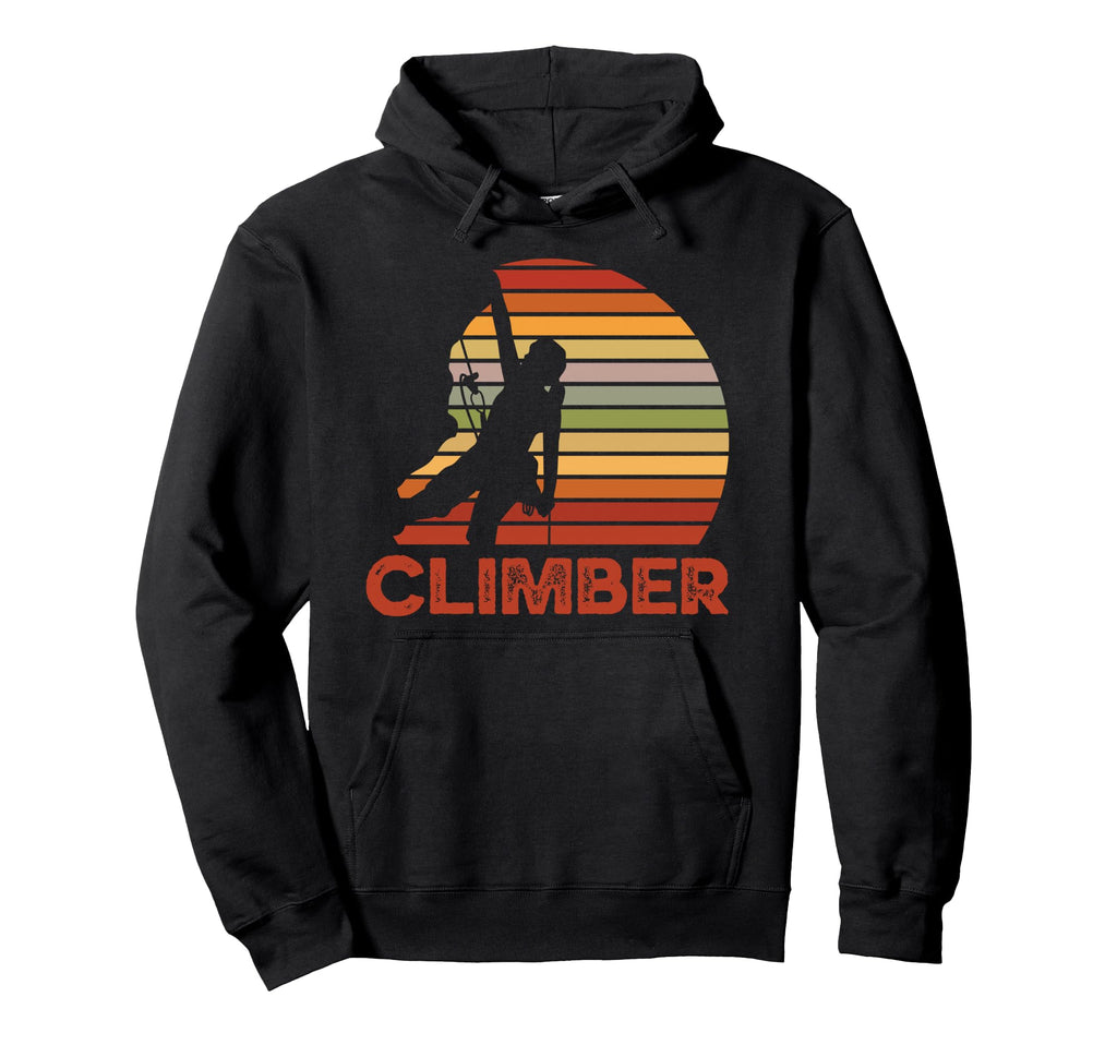 Sunset Rock Climber Silhouette Hoodie - Fun Novelty Design Unisex - T-Shirt, Sweatshirt, Hoodie