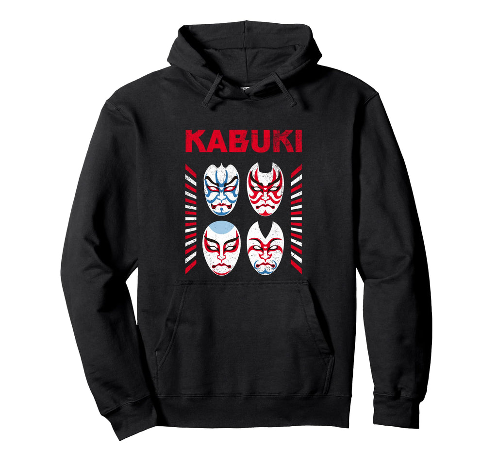 Kabuki Mask Japanese Rock Funny Glam Hoodie - Fun Novelty Design for Adults - T-Shirt, Sweatshirt, Hoodie