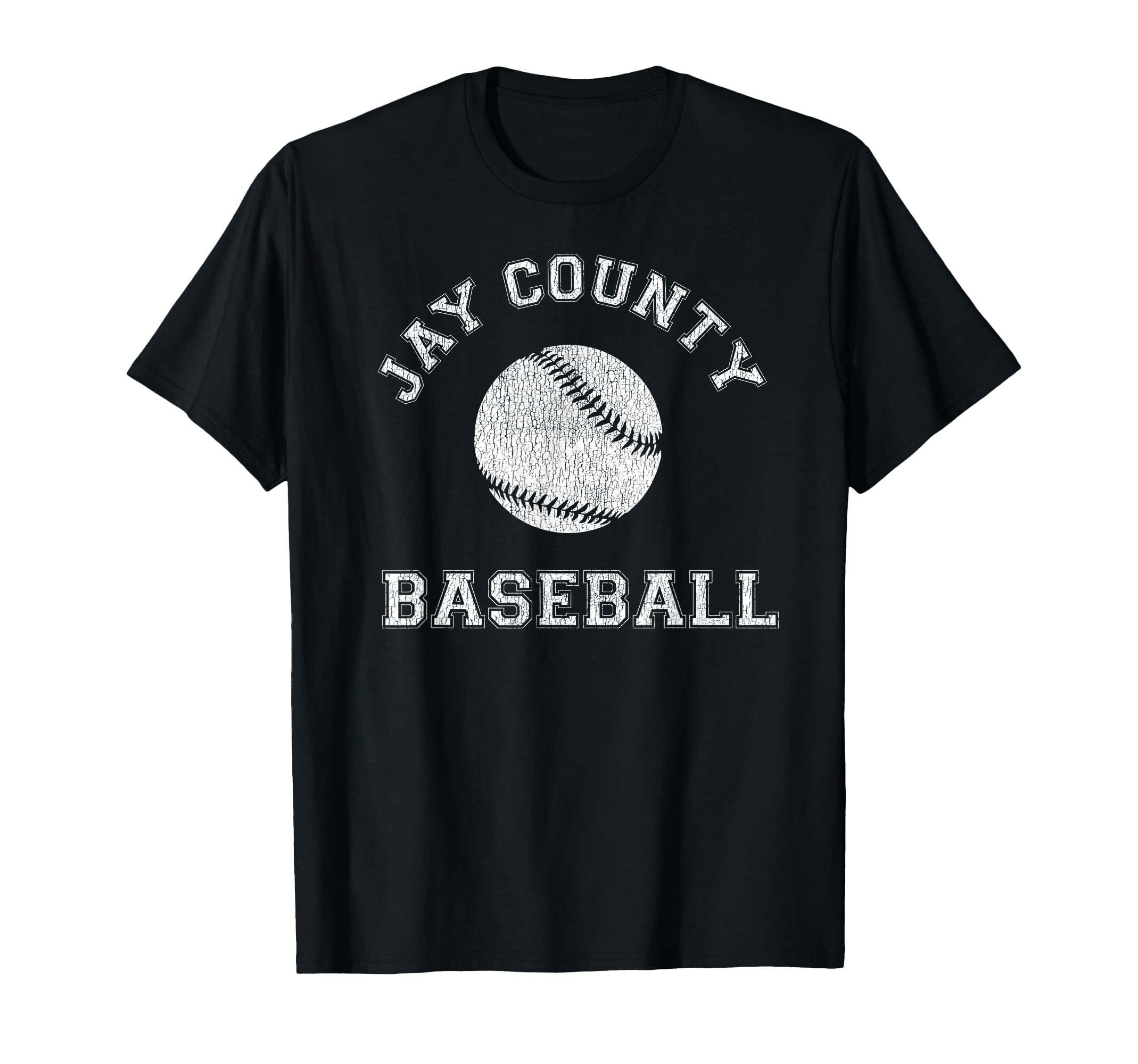 Jay County Baseball Distressed T-Shirt - Graphic Print Men Women - T-Shirt, Sweatshirt, Hoodie