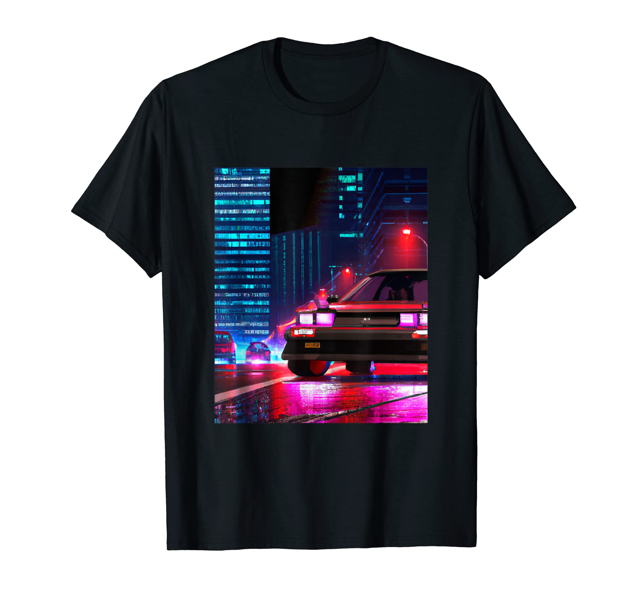 Vaporwave Car Synthwave City Vaporwave T-Shirt - Graphic Print for Adults - T-Shirt, Sweatshirt, Hoodie