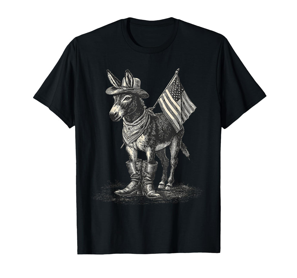 Country Cowboy Donkey Rodeo Cowgirl T-Shirt - Graphic Print Men Women - T-Shirt, Sweatshirt, Hoodie