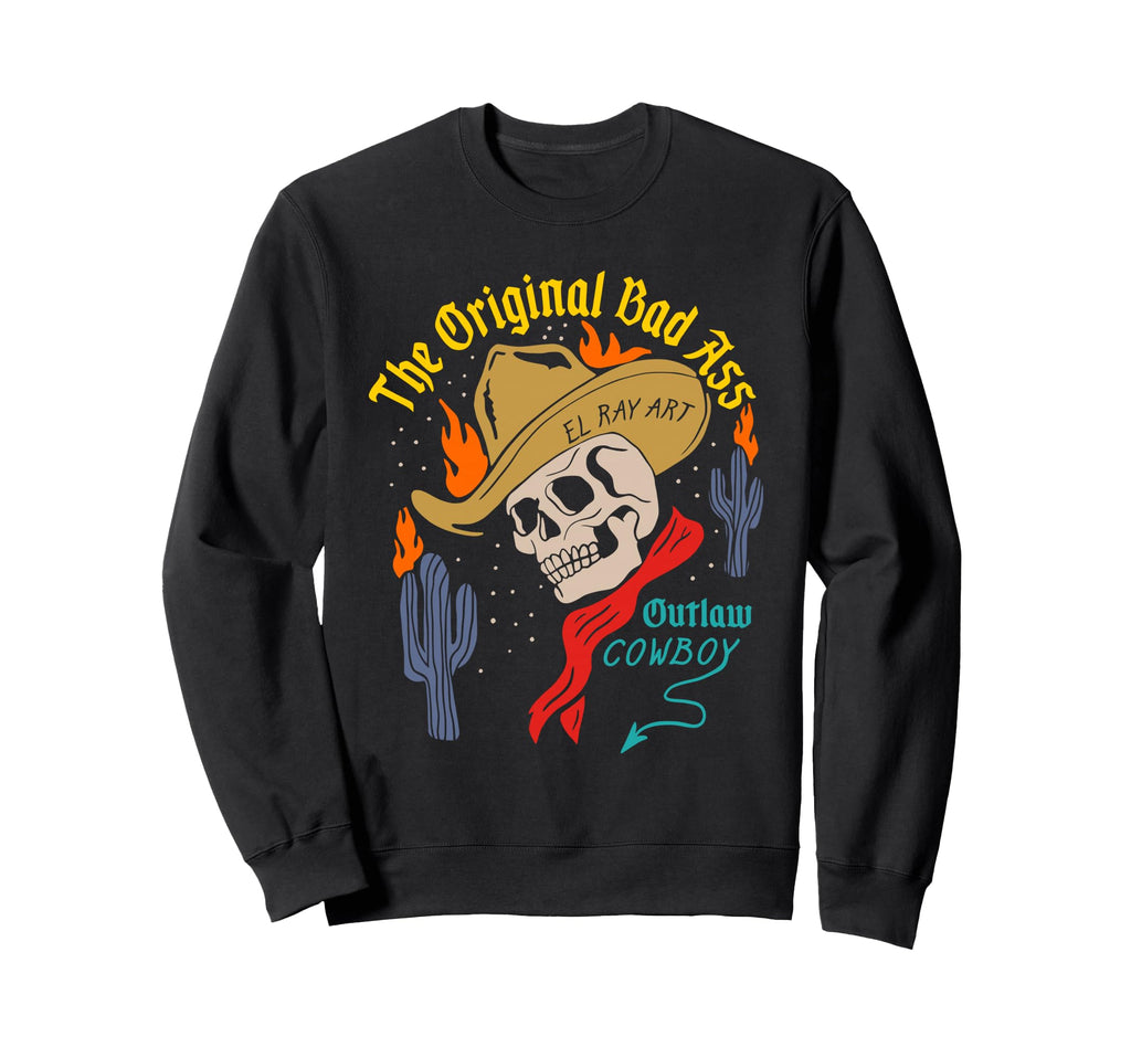 Original Bad Ass Outlaw Cowboy Sweatshirt - Graphic Print for Adults - T-Shirt, Sweatshirt, Hoodie