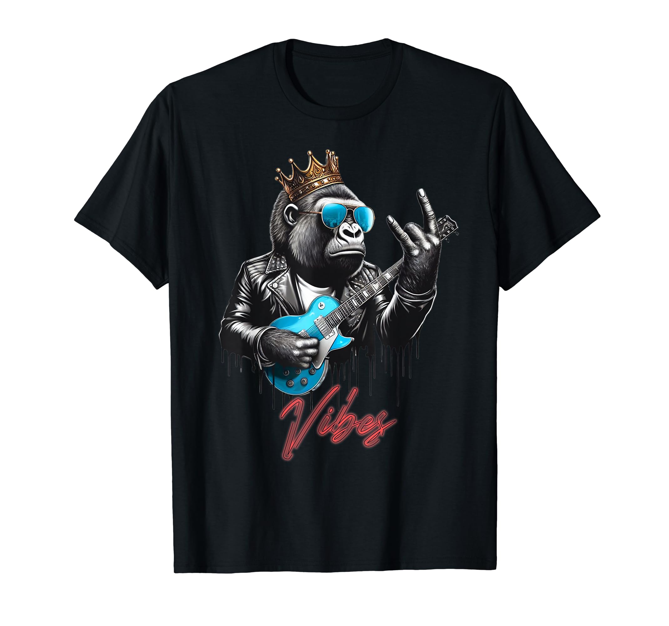 Rock Good Vibes Gorilla T-Shirt - Novelty Apparel for Adults - T-Shirt, Sweatshirt, Hoodie